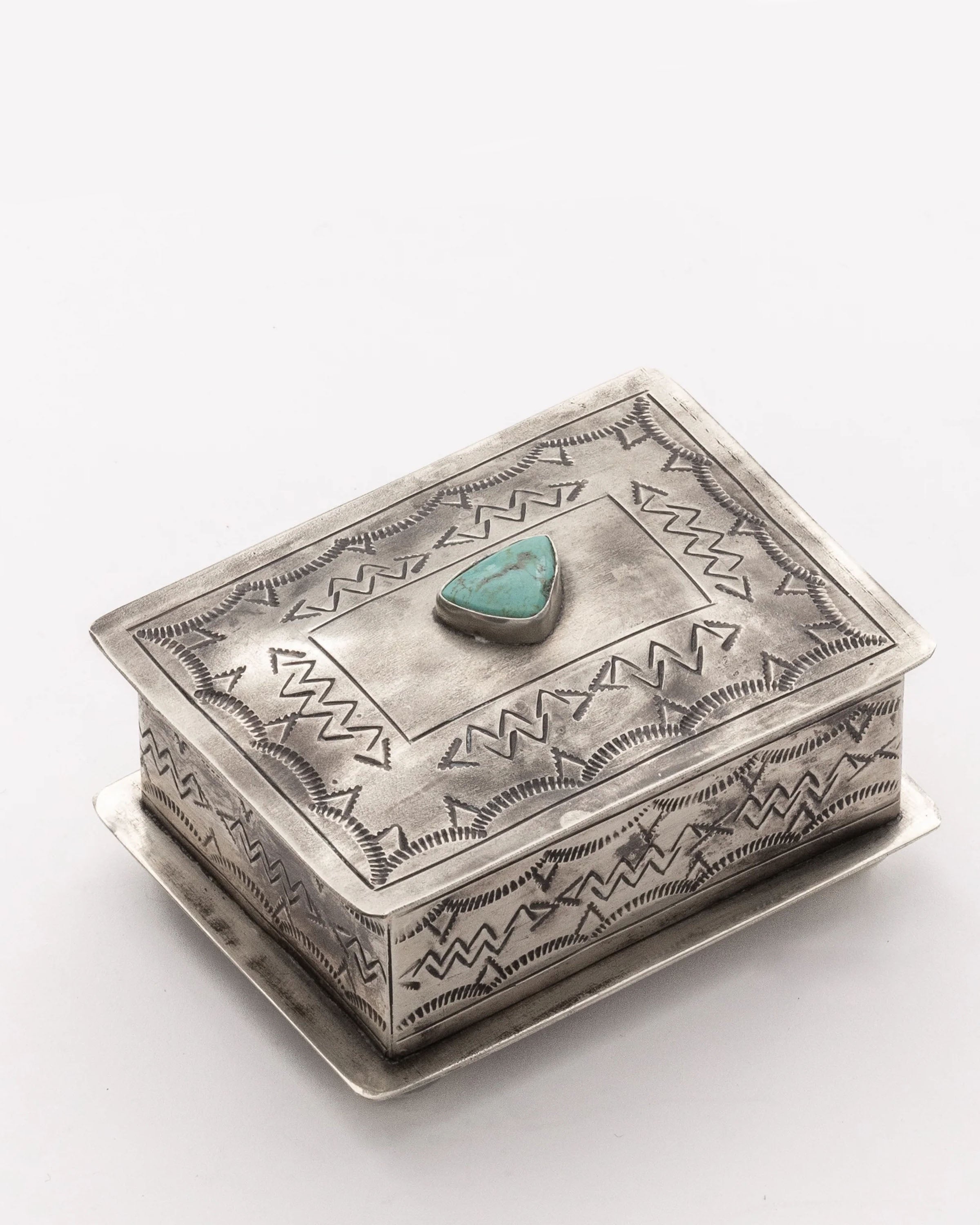 15-1-T Small Stamped Box w/ Turqouise – Bungalow Scottsdale