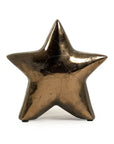 The Zentique Distressed Bronze Star - Small features a smooth, shiny surface with subtle cracks, ideal for adding unique home decor flair. Displayed against a plain white background.