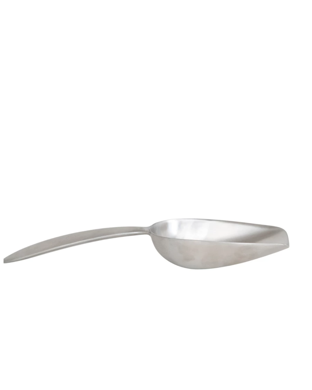 A stainless steel Metal Scoop by Creative Co-op with a sleek design is positioned horizontally against a white background.