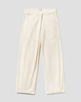 The Ines Crop Utility Trouser by Citizens Of Humanity/AGOLDE features a wide-leg, high-rise cropped silhouette in cream regenerative cotton twill with utility pockets and a relaxed fit, shown laid flat on a light gray background.
