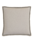 A Moa Textured Border Petit pillow by Eastern Accents, with a black and white piped edge, displayed on a plain, light background in a Scottsdale Arizona Bungalow.