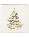 The My Mind's Eye Christmas Cocktail Napkin features a gold-foil Christmas tree with a gold star, ribbon accents, and a gold border—ideal for pairing with assorted napkins or other festive tableware.