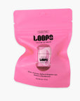A pink resealable pouch from Faire labeled "LOOPS Glow Lip Mask" contains a hydrating mask that helps to hydrate, refine, and brighten your lips—perfect prep before any special occasion.