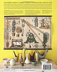 Sean Scherer's Kabinett by Hachette Book Group features ceramic vases on a wooden surface against a yellow wall, with a vintage mechanical diagram overhead—an ideal touch of character for any home decor or interior design.