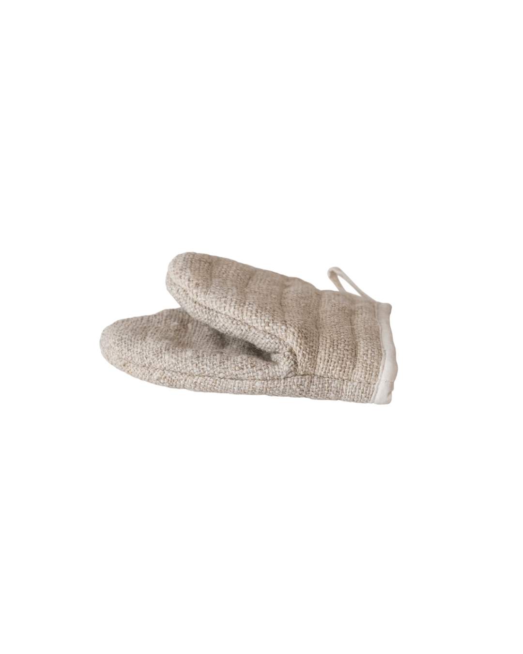 A Hemp Fiber &amp; Cotton Canvas Oven Mitt by Creative Co-op isolated on a white background, reminiscent of Scottsdale Arizona&#39;s warm tones.