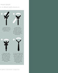 Step-by-step illustrated guide from Random House’s "Emily Post's Business" shows how to tie a necktie using the Post knot, featuring numbered instructions and diagrams—ideal for mastering business etiquette.