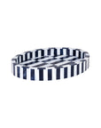 The Lunara Small Tray by The Import Collection features black and white stripes for a coastal look, adding a stylish accent to any white background.