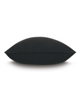 The Banks Solid Black Pillow by Eastern Accents features a smooth fabric and modern look, shown side view on a white background—perfect as a euro sham or paired with a feather down insert for enhanced comfort.