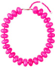 The Faire Bailey Chunky Beaded Necklace showcases large, glossy marbled pink beads in a circular design, finished with an adjustable gold-tone clasp and a beaded chain.