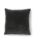 Sugarboo Designs Velvet Pillow W/ Poms features a soft, dark gray velvet texture with subtle stitched edging, displayed against a plain white background.