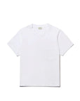 The Wynn Baby Tee by Kule is a plain white, short-sleeve baby tee with a crew neck and small chest pocket, made from 100% cotton and shown laid flat on a white background.