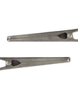 Two stainless steel kitchen bag clips from Faire, each with a flat, elongated shape, small hinge, and serrated grip inside for secure closure.