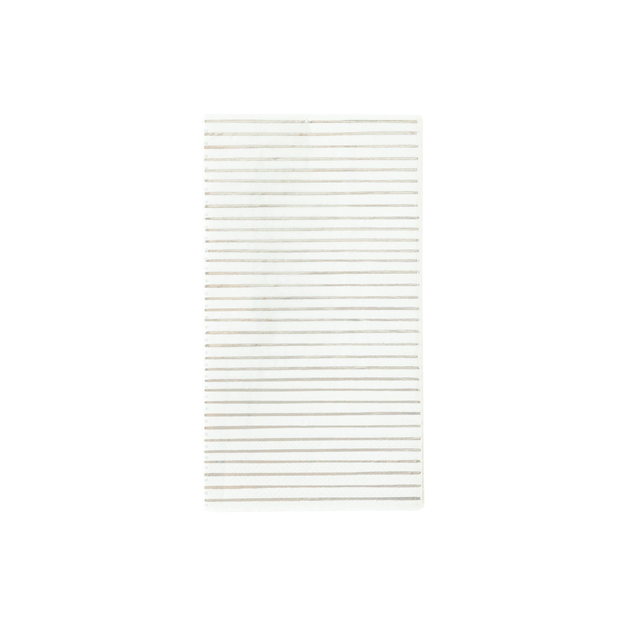 The MME Napkin by Faire features a white rectangular design with evenly spaced, thin black horizontal lines, creating a minimalist checked look against a plain white background.