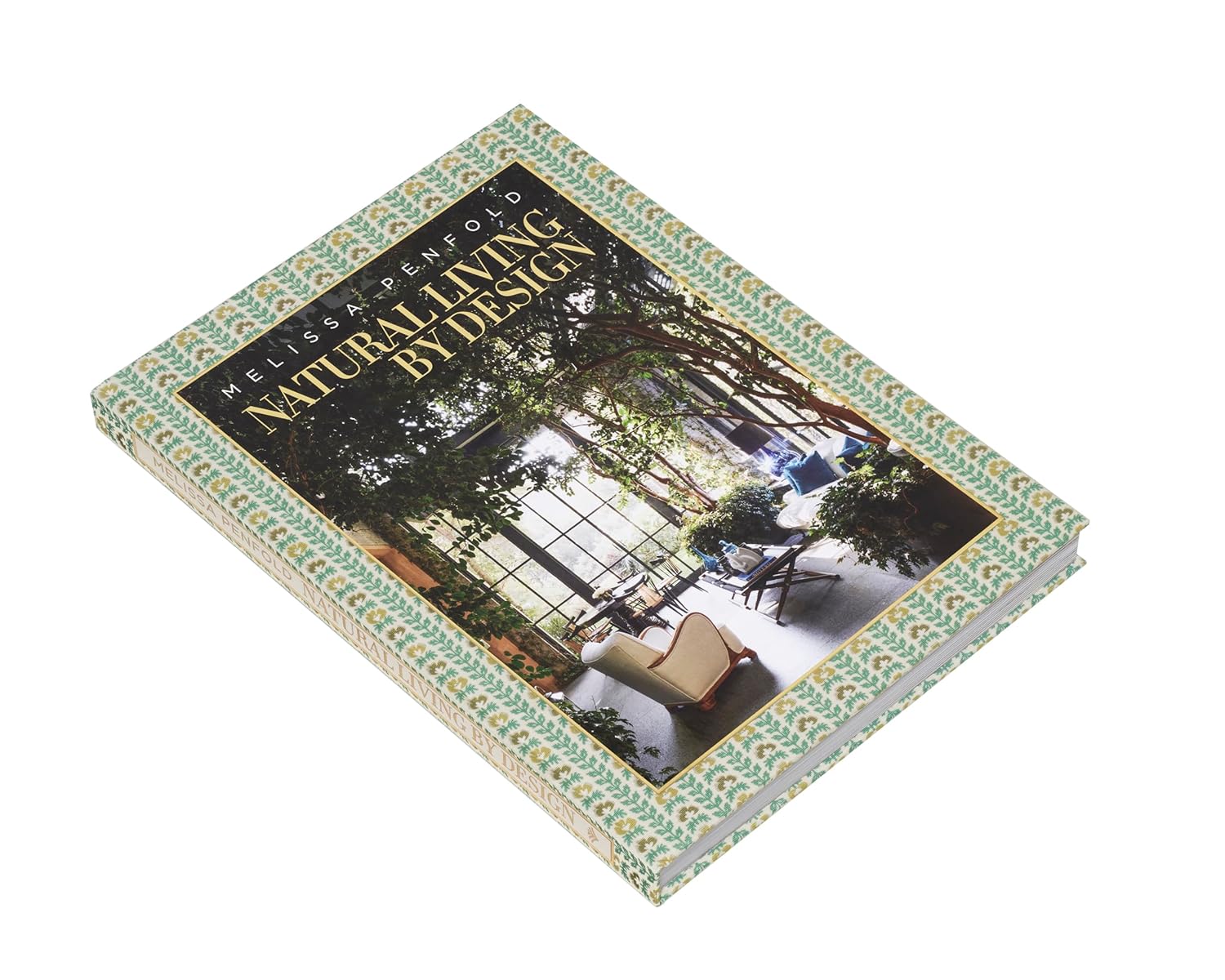 Natural Living by Design" from Hachette Book Group is a hardcover book featuring a patterned border and a cover photo of a bright, plant-filled living space—ideal inspiration for creating a healthy home with natural materials.