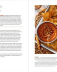 A bowl of Muhammara dip with walnuts and cumin pita chips sits on a woven tray—a flavorful dinner idea. "You Got This" by Simon & Schuster Inc. features the simple recipe and instructions printed on the image’s left side.