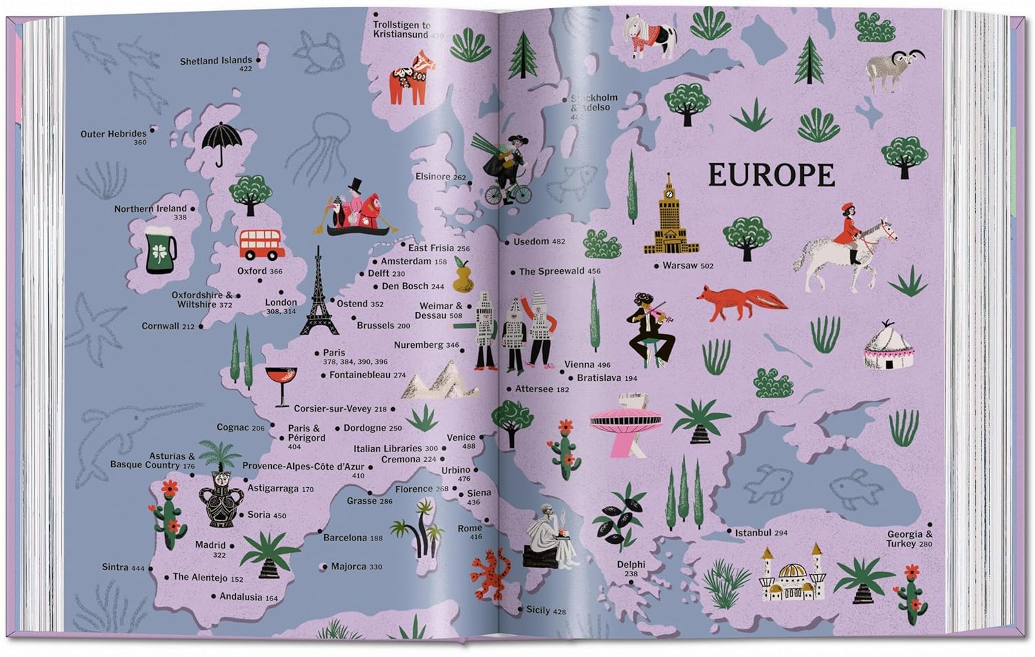 Discover adventures with "New York Times Cultured Traveler 100 Trips" by Ingram Book Company—a guide in TASCHEN's iconic style, featuring playful illustrated maps of Europe with landmarks, cities, and people—ideal for the Cultured Traveler.