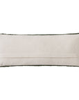 The CAMP WANDAWEGA TROUT PILLOW by Faire is a rectangular, cream-colored hand-hooked pillow with a horizontal seam on the back, shown on a plain white background.