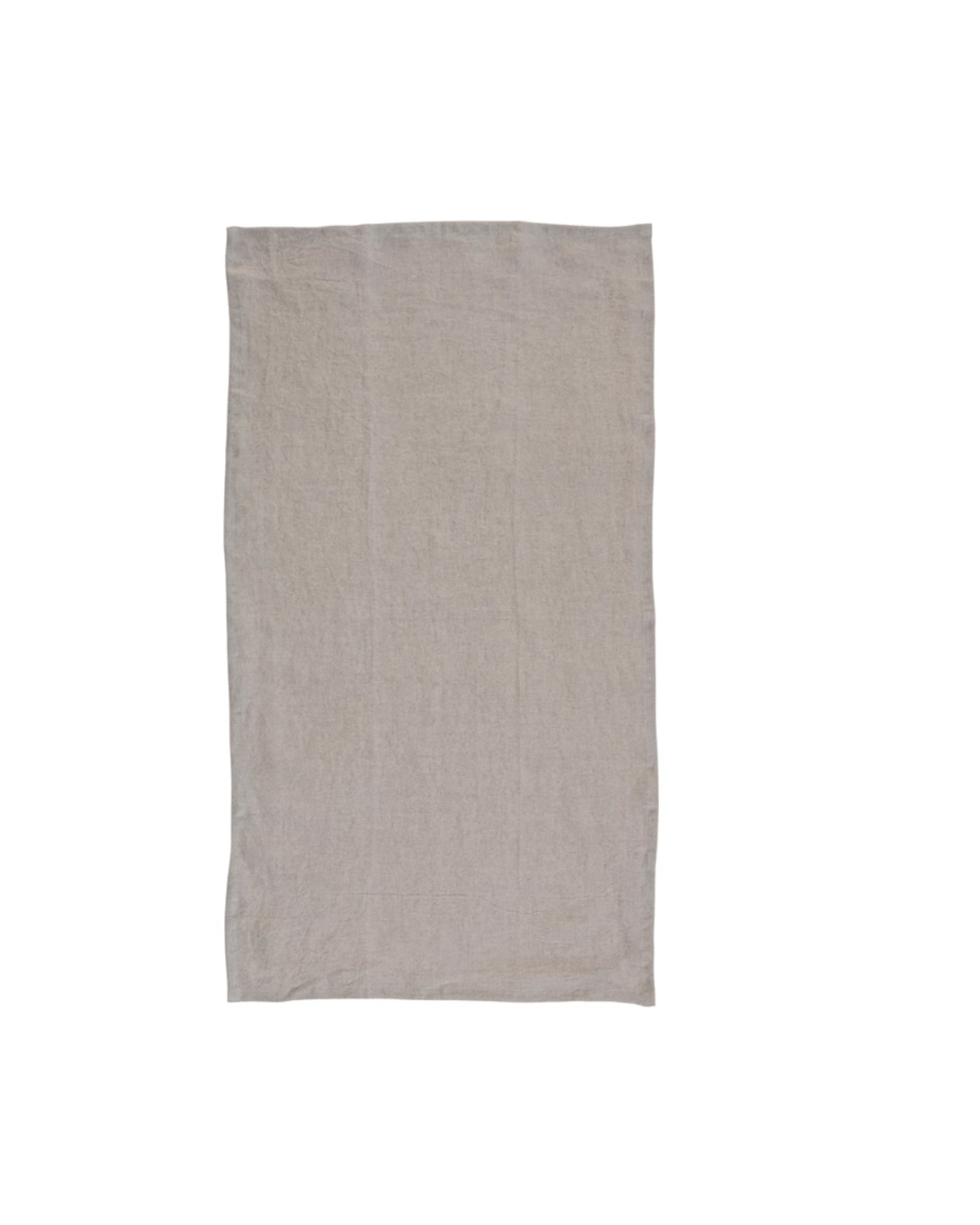 The Creative Co-op Oversized Stonewashed Linen Tea Towel in light beige is displayed flat on a white background.