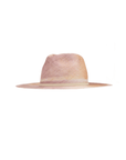 Ninakuru's Cleo is a wide-brimmed straw hat with a classic fedora crown in light beige featuring an exquisite artisanal weave, showcased against a white background.