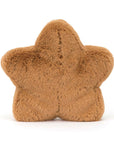 The Amuseables Star Cookie by Jelly Cat Inc. is a soft, brown, star-shaped plush toy with a fluffy texture, displayed against a white background.