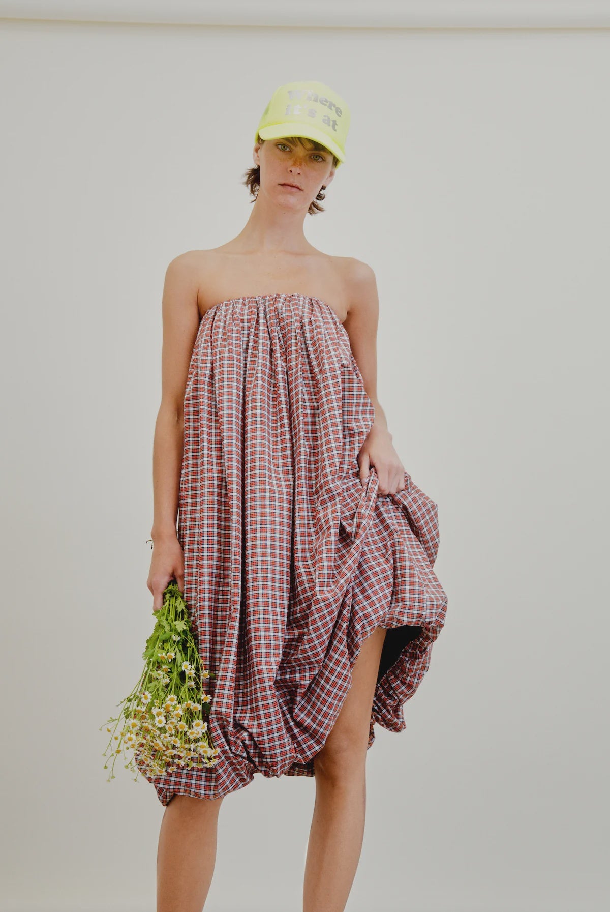 cotton bubble dress Abstract Print Bubble Hem Cotton Mini Dress
