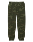 The Stadium Sweatpant by The Great Inc. features a vintage-inspired camouflage pattern and is handcrafted in Los Angeles.