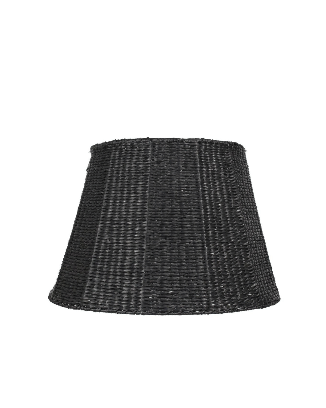 Black Seagrass Lampshade 16" in Arizona bungalow style, with a flared cylindrical shape, isolated on a white background by Maison Maison Design.