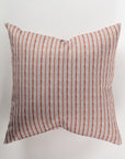 A square cushion cover featuring vertical red and white stripes on a plain background, the Custom 4 Pillow 28x28 by Pindler is the perfect choice for layering alongside luxurious euro pillows for added comfort.