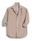 The Frank & Eileen EILEEN Relaxed Button-Up Shirt is a beige corduroy long-sleeve with bust-flattering buttons, front pocket, curved hem, rolled sleeves, and the signature relaxed fit for effortless style.