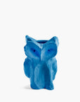 Blue sculptural owl-shaped vase with glossy finish by Serax, ideal for modern home decor.