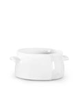 The Montes Doggett S Baker No. 137 is a small, round, white high-fired ceramic bowl with two short side handles, shown against a plain white background.