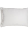 The Montauk Big Pillow 28x36 by POM POM is a rectangular white pillow made from heavyweight linen with a smooth, plain surface and gently curved edges, displayed against a white background.