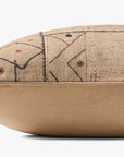 The Loloi Rugs PLL0182 Multi Pillow 22x22 features a rectangular shape, beige fabric back, earthy-toned geometric textured front, and a hidden flap zipper for a seamless finish.