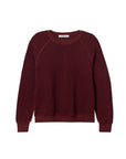 The Perfectwhitetee Ziggy Reverse LS Sweatshirt is a deep burgundy, long-sleeve crew neck made from soft cotton fleece with a shrunken fit and ribbed cuffs, hem, and neckline.