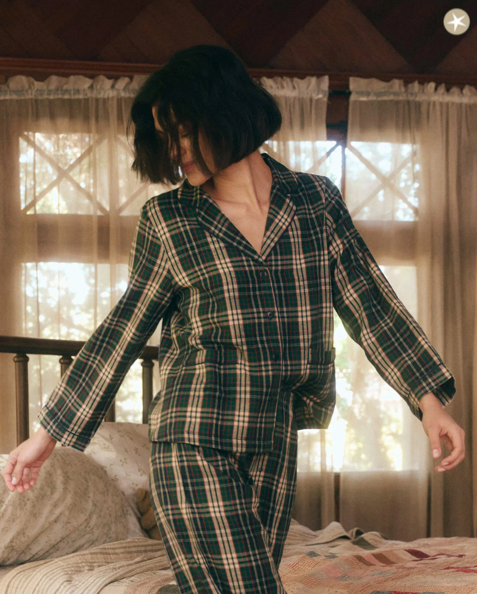 The Shrunken Pajama Top. PINE NEEDLE PLAID – Bungalow Scottsdale