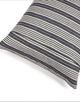 The Tack Stripe Pillow by Libeco Home features horizontal black and white stripes on Belgian Linen—a stylish rectangular accent to elevate your bedding ensemble.