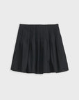 The Penelope Pleated Skirt by Alex Mill, made from 100% cotton in black, is shown against a plain white background.