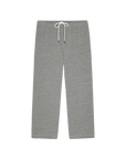 Gray sweatpants with a white drawstring by The Great Inc., Fleece Sport Sweatpant, displayed on a white background.