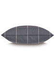 The Carmel Plaid Pillow by Eastern Accents is a 24x24 decorative pillow with insert, shown from the side against a white background, featuring dark gray fabric with a subtle lighter gray grid pattern.