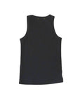 The KR Tank by Kerri Rosenthal is a sleeveless black cotton top, displayed flat from the back view on a plain white background.