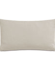 The Rufus Nubuck Leather Pillow by Eastern Accents features a plain rectangular beige design with slightly rounded corners and subtle channeled detailing, displayed against a white background.