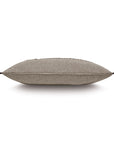Light brown woven leather rectangular pillow, side view, by Eastern Accents, Cristobal Layered collection.
