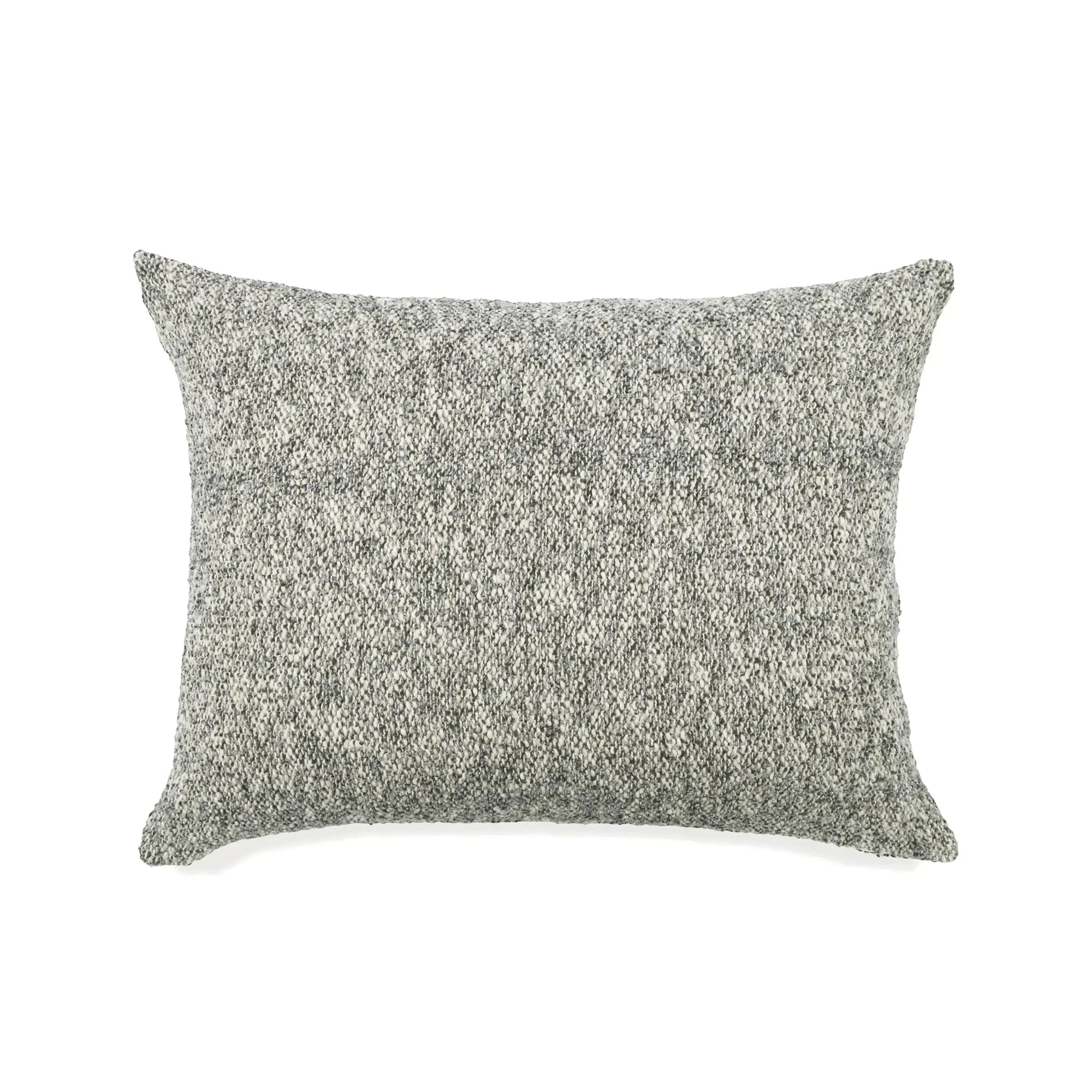 The Brentwood Big Pillow by POM POM features a rectangular gray design with textured woven fabric, making it a cozy accent for any space. Shown on a plain white background, it pairs perfectly with your favorite chunky bouclé throw.
