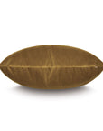 The Eastern Accents Velvet Citrine Pillow, a brown oval-shaped plush velvet cushion, is displayed horizontally against a white background with its central seam visible.