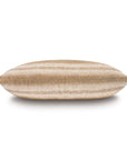 The Anderson Horizontal Ombre Pillow by Eastern Accents features beige and light brown stripes in an ombre design. Pillow insert included. Shown on a white background.