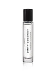 A clear glass bottle with a black cap, labeled "Heretic 15ML Perfume" and "Faire" in black text, stands upright on a white background—an elegant fragrance with plant-based sandalwood vanilla notes.