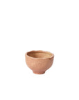 The 54845 Cyrus Bowl by Accent Decor is a small, round ceramic piece with an earthy brown textured surface and slightly wavy rim, ideal for home decor. Shown against a plain white background.