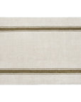 The Faire CH Tea Towels S/2 feature a rectangular beige design with two parallel olive green stripes near the top and bottom edges, inspired by the minimalistic charm of French country tea towels.