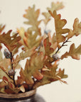 Dark vase with dried oak leaves and acorns, eco-friendly decor by Bungalow Furniture & Accessories.