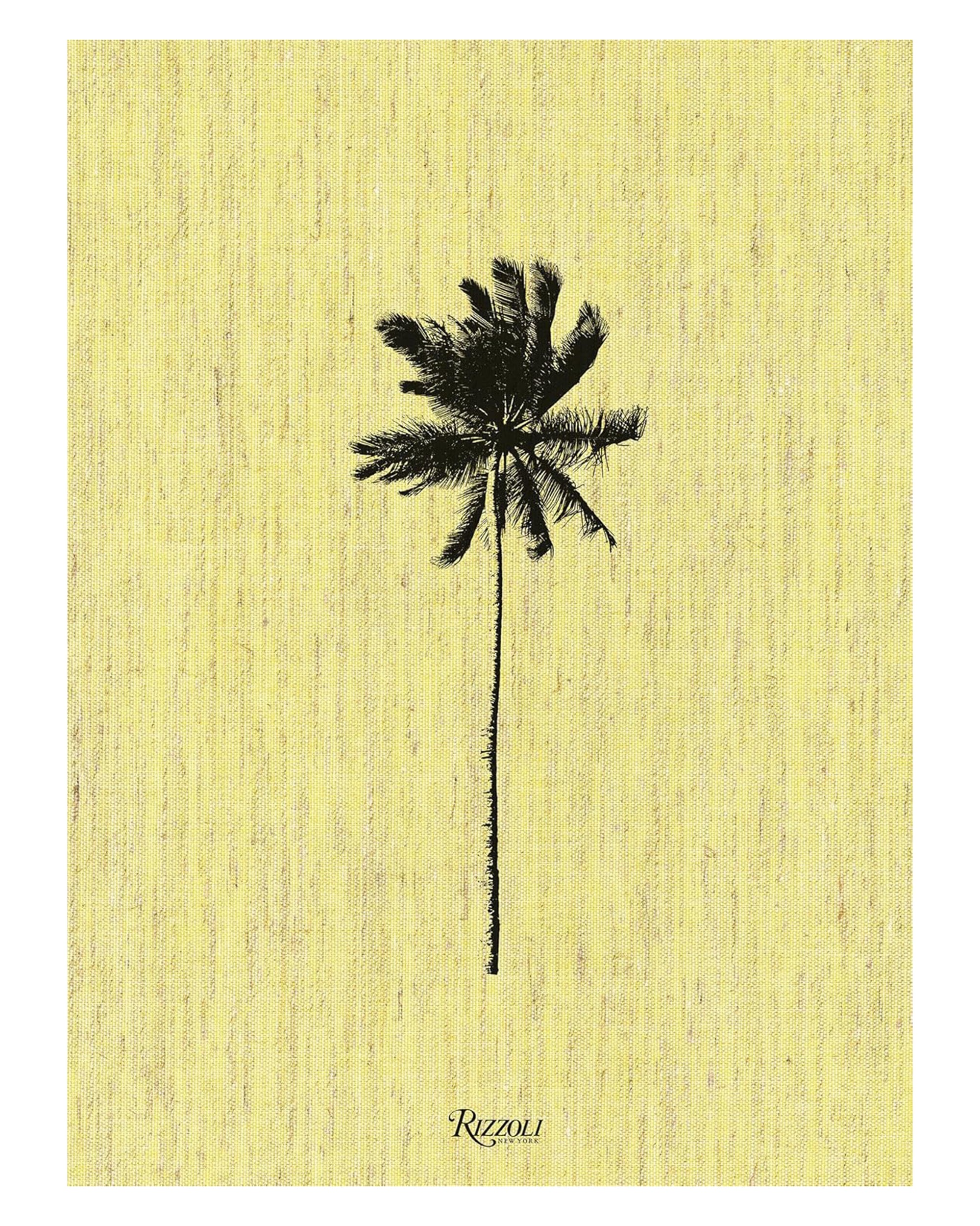 A minimalist black palm tree is centered on a textured yellow background, reflecting palm culture for "Decoding Palm Culture" by Random House, with the brand name at the bottom.